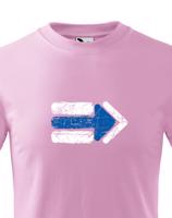 Dětské tričko s potiskem modré turistické šipky