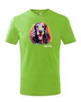 Dětské tričko s potiskem plemene Afganský chrt s volitelným jménem