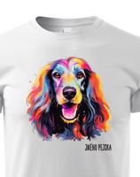 Dětské tričko s potiskem plemene Afganský chrt s volitelným jménem