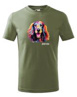 Dětské tričko s potiskem plemene Afganský chrt s volitelným jménem