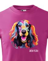 Dětské tričko s potiskem plemene Afganský chrt s volitelným jménem