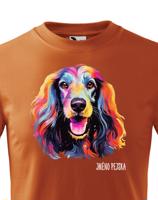 Dětské tričko s potiskem plemene Afganský chrt s volitelným jménem