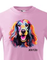 Dětské tričko s potiskem plemene Afganský chrt s volitelným jménem