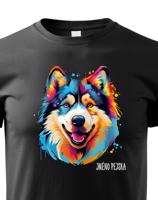 Dětské tričko s potiskem plemene Aljašský malamut s volitelným jménem