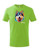 Dětské tričko s potiskem plemene Aljašský malamut s volitelným jménem