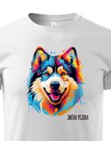 Dětské tričko s potiskem plemene Aljašský malamut s volitelným jménem