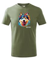 Dětské tričko s potiskem plemene Aljašský malamut s volitelným jménem