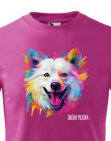 Dětské tričko s potiskem plemene  Americký eskimácky pes s volitelným jménem