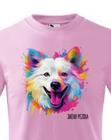 Dětské tričko s potiskem plemene  Americký eskimácky pes s volitelným jménem