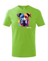 Dětské tričko s potiskem plemene  Americký stafordšírsky teriér s volitelným jménem