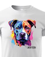 Dětské tričko s potiskem plemene  Americký stafordšírsky teriér s volitelným jménem