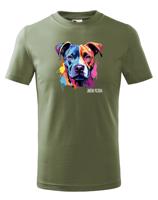 Dětské tričko s potiskem plemene  Americký stafordšírsky teriér s volitelným jménem