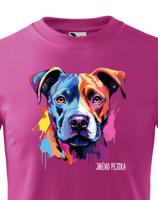 Dětské tričko s potiskem plemene  Americký stafordšírsky teriér s volitelným jménem