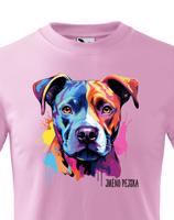 Dětské tričko s potiskem plemene  Americký stafordšírsky teriér s volitelným jménem