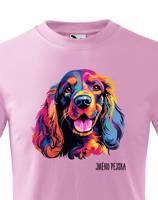 Dětské tričko s potiskem plemene Anglický kokršpaněl s volitelným jménem