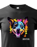 Dětské tričko s potiskem plemene Austrálsky dobytkársky pes s volitelným jménem