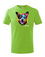 Dětské tričko s potiskem plemene Austrálsky dobytkársky pes s volitelným jménem