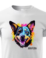 Dětské tričko s potiskem plemene Austrálsky dobytkársky pes s volitelným jménem