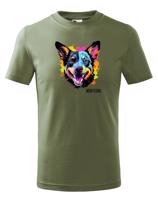 Dětské tričko s potiskem plemene Austrálsky dobytkársky pes s volitelným jménem