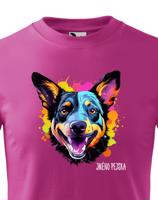 Dětské tričko s potiskem plemene Austrálsky dobytkársky pes s volitelným jménem