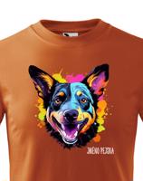 Dětské tričko s potiskem plemene Austrálsky dobytkársky pes s volitelným jménem