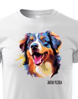 Dětské tričko s potiskem plemene Australský ovčák s volitelným jménem