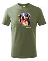 Dětské tričko s potiskem plemene Australský ovčák s volitelným jménem