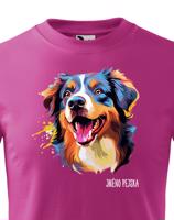 Dětské tričko s potiskem plemene Australský ovčák s volitelným jménem