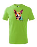 Dětské tričko s potiskem plemene Basenji s volitelným jménem