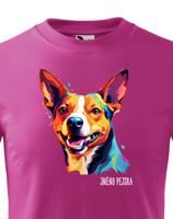 Dětské tričko s potiskem plemene Basenji s volitelným jménem