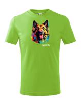 Dětské tričko s potiskem plemene Belgický ovčák Tervuren s volitelným jménem