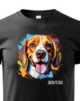 Dětské tričko s potiskem plemene Bígl s volitelným jménem