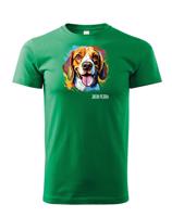 Dětské tričko s potiskem plemene Bígl s volitelným jménem