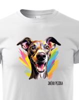 Dětské tričko s potiskem plemene Italský chrtík s volitelným jménem