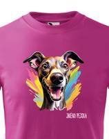 Dětské tričko s potiskem plemene Italský chrtík s volitelným jménem