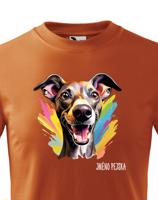 Dětské tričko s potiskem plemene Italský chrtík s volitelným jménem