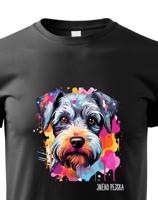 Dětské tričko s potiskem plemene Knírač malý s volitelným jménem