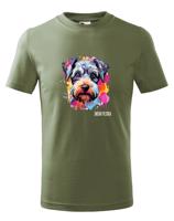 Dětské tričko s potiskem plemene Knírač malý s volitelným jménem