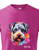 Dětské tričko s potiskem plemene Knírač malý s volitelným jménem