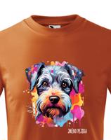 Dětské tričko s potiskem plemene Knírač malý s volitelným jménem