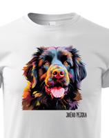 Dětské tričko s potiskem plemene Novofundlandský pes s volitelným jménem