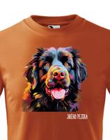 Dětské tričko s potiskem plemene Novofundlandský pes s volitelným jménem