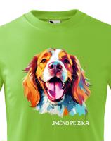 Dětské tričko s potiskem plemene Velššpringlšpaněl s volitelným jménem