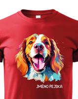 Dětské tričko s potiskem plemene Velššpringlšpaněl s volitelným jménem
