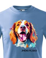 Dětské tričko s potiskem plemene Velššpringlšpaněl s volitelným jménem
