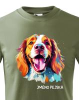 Dětské tričko s potiskem plemene Velššpringlšpaněl s volitelným jménem