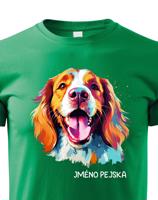 Dětské tričko s potiskem plemene Velššpringlšpaněl s volitelným jménem