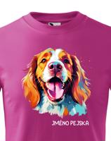 Dětské tričko s potiskem plemene Velššpringlšpaněl s volitelným jménem