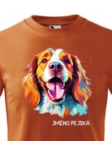 Dětské tričko s potiskem plemene Velššpringlšpaněl s volitelným jménem