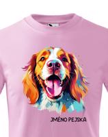 Dětské tričko s potiskem plemene Velššpringlšpaněl s volitelným jménem